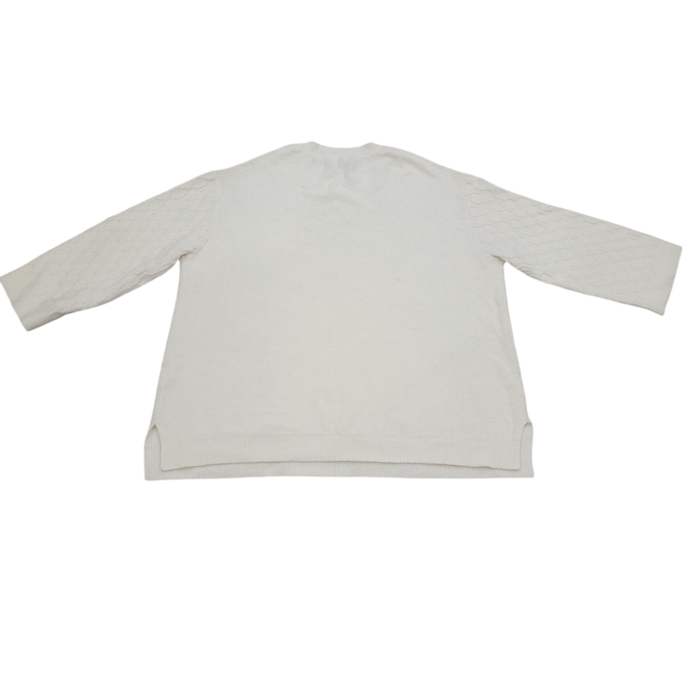 Joe Fresh Cable Knit Sweater Cozy Classic Crewneck Ivory Pullover Women’… - Picture 5 of 15